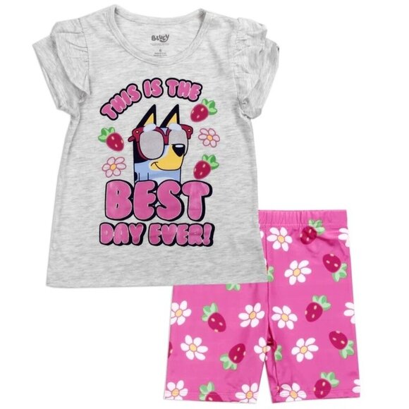 BLUEY Girls Toddler 2-Piece Short Set - Picture 1 of 1